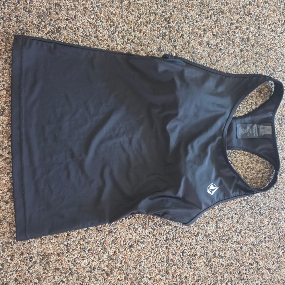 Volcom Simply Core Tankini Top Black Racerback Swim O1612300 Womens Medium